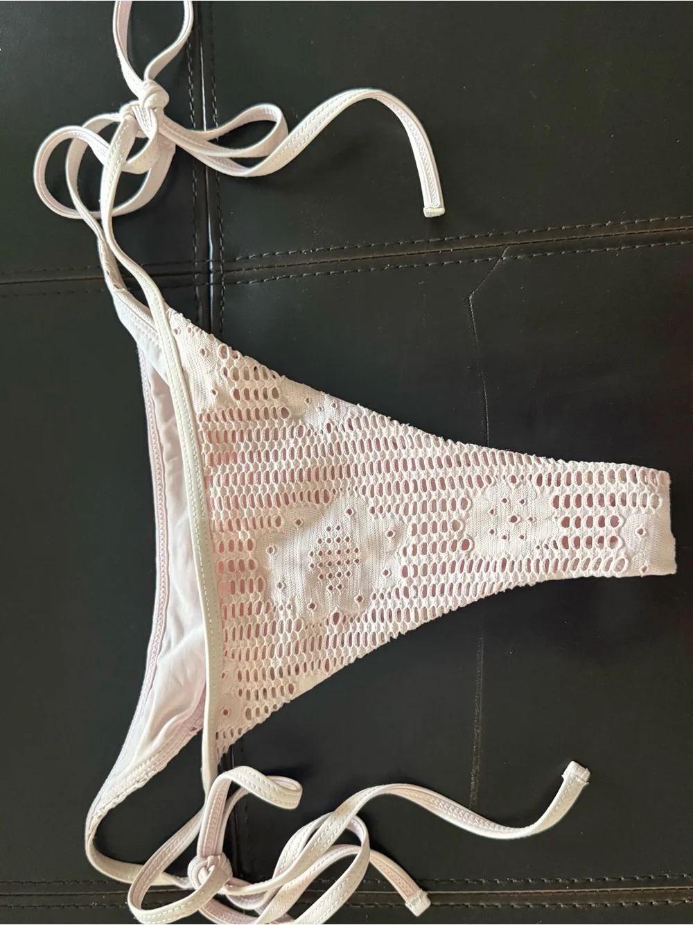 Frankie's Bikinis Pink Crochet Tie-Side Bikini